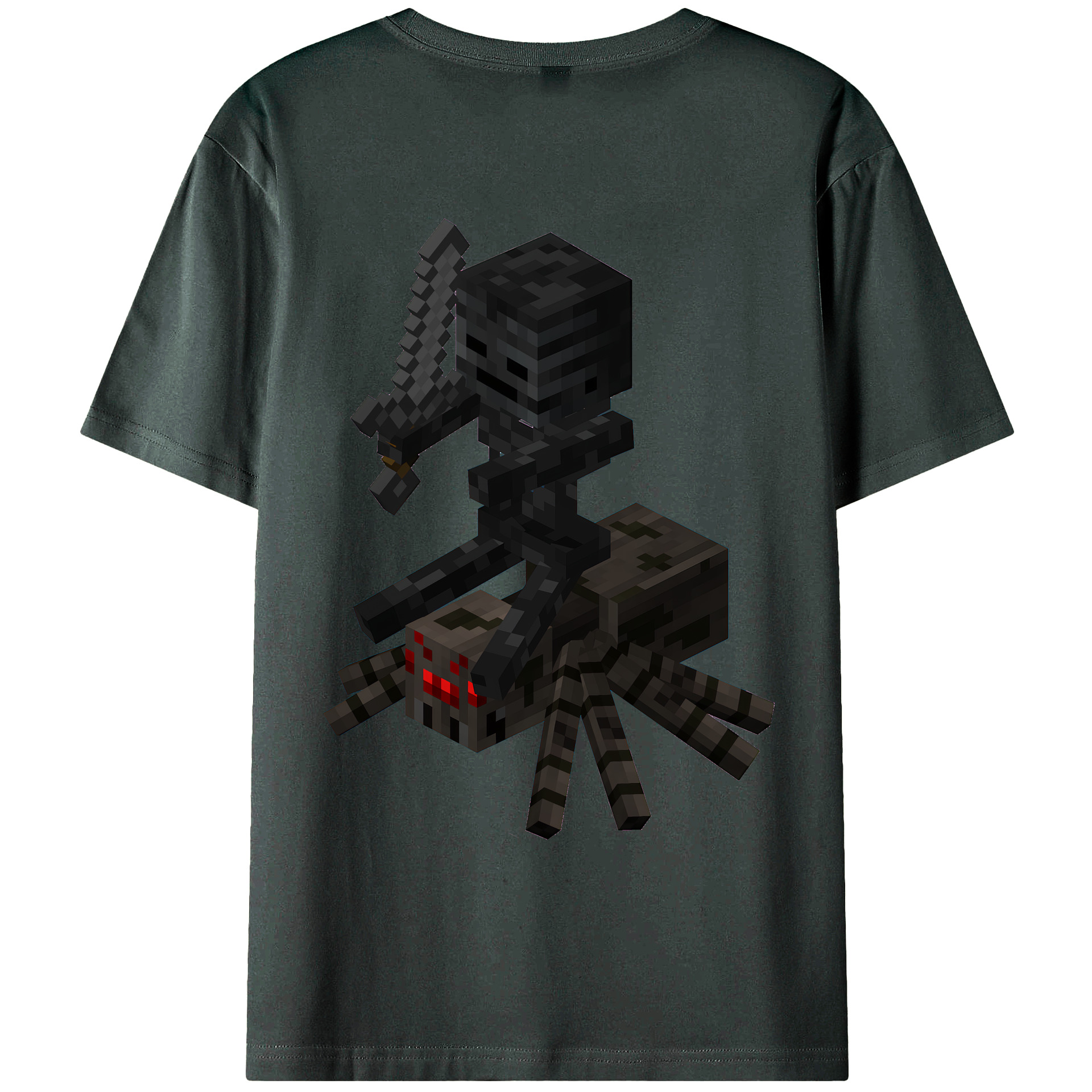 （画像用） マインクラフト ブロックの世界 Minecraft MC Block world 綿100％ メンズ半袖Tシャツ（バックプリント） 通気性